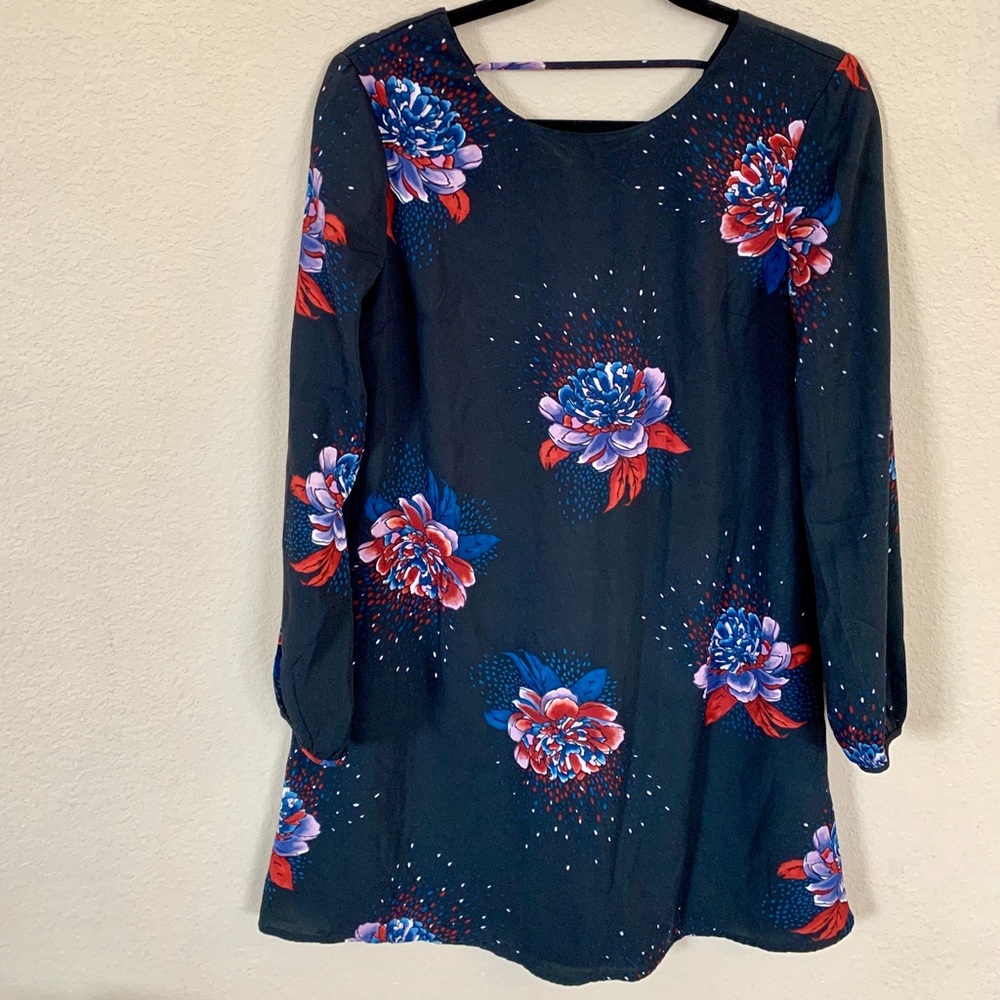 Dex Navy Blue Floral dress Size S